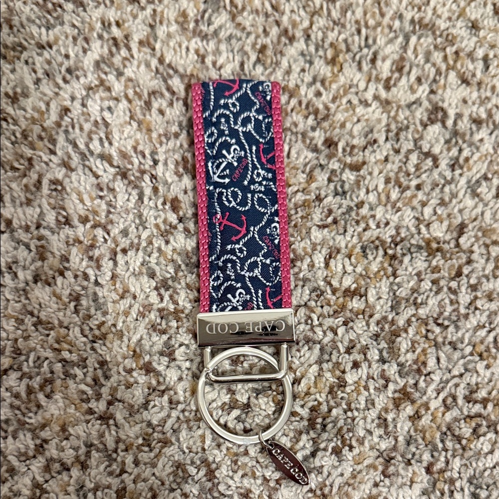 Navy and Pink Anchor Key Holder